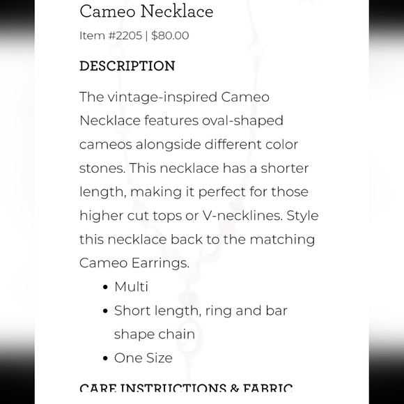 CAbi Cameo necklace - Picture 2 of 3